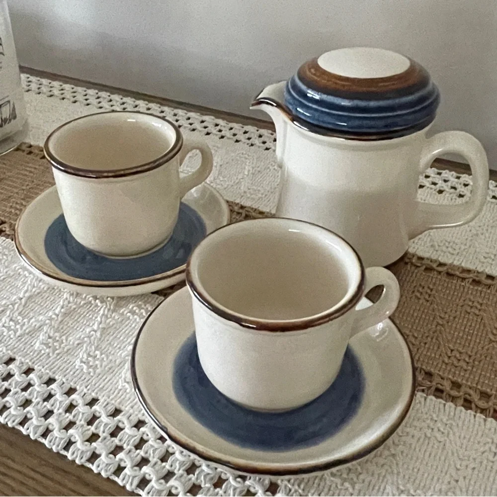 Vintage Ironstone Made In Ireland Kerry Creamer & Two Espresso and Saucer Sets